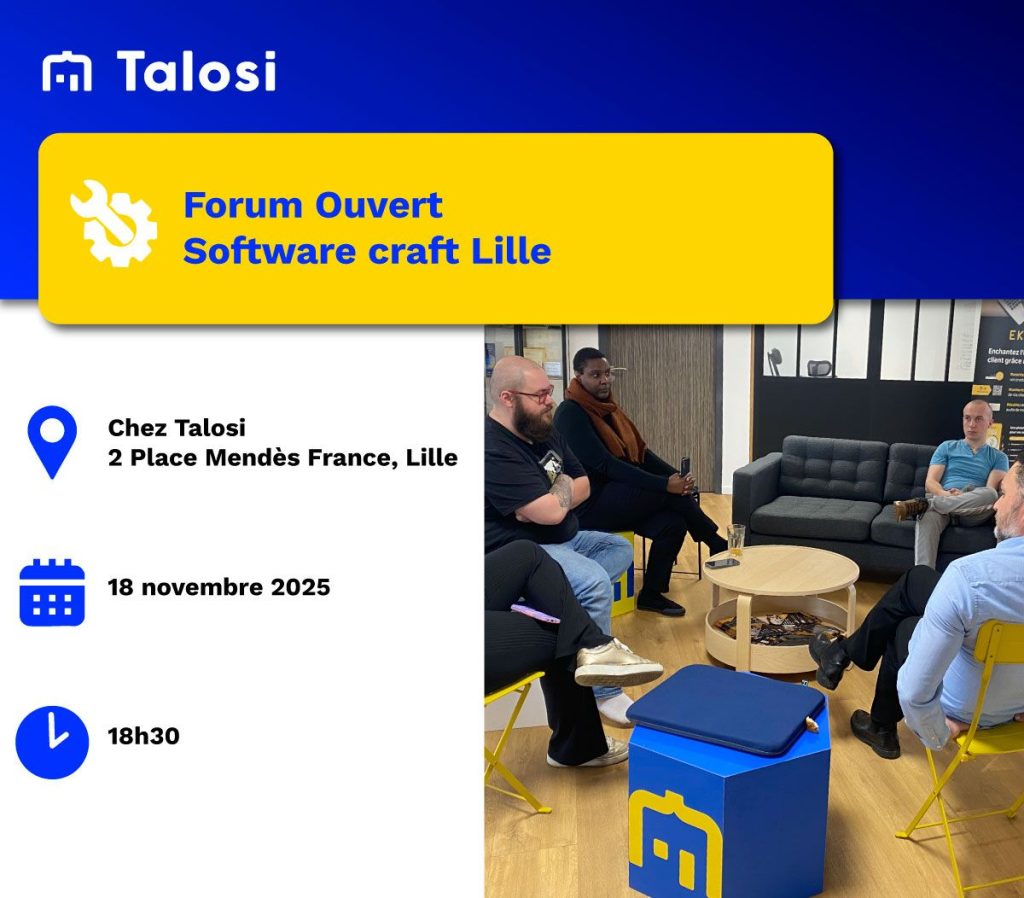 Le mardi 18 novembre, Talosi accueille le forum « Software craft »  !